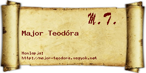Major Teodóra névjegykártya