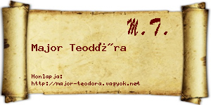 Major Teodóra névjegykártya